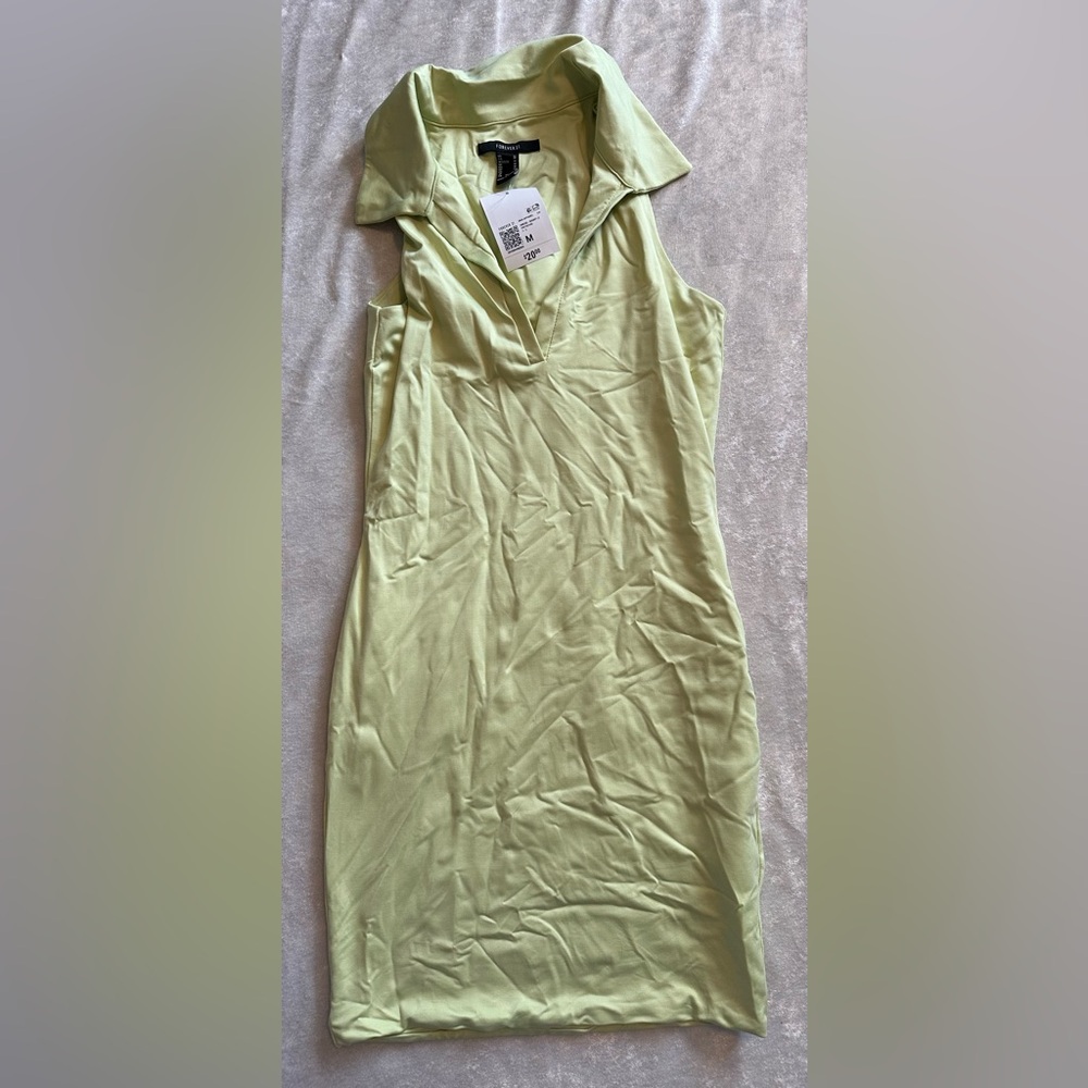 NWT Forever 21 fitted lime green dress